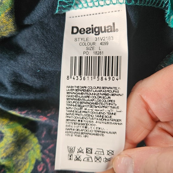 Desigual Women's Patchwork Floral Sleeveless V Neck Midi Dress Size L Boho Art - Picture 8 of 11